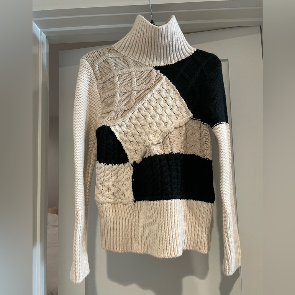 Cozy Dex Clothing Knitted Cream + Black Sweater